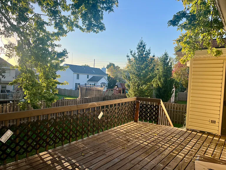 Deck off of kitchen and access to yard