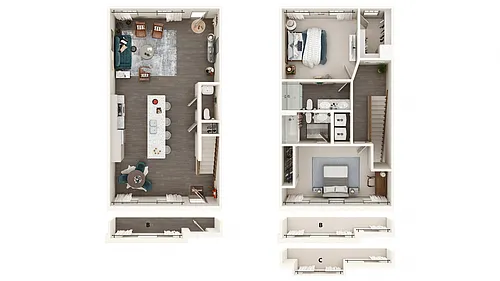 Floor plan 2 Bedroom Townhome