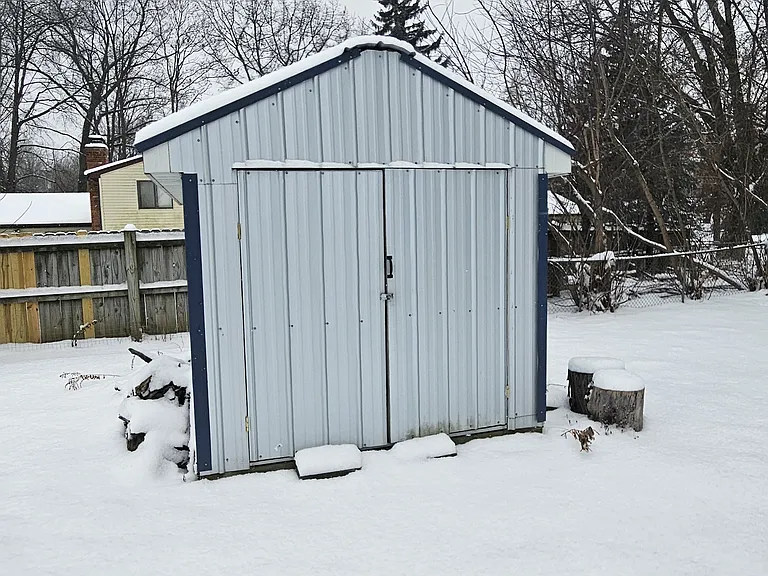 Shed in backyard