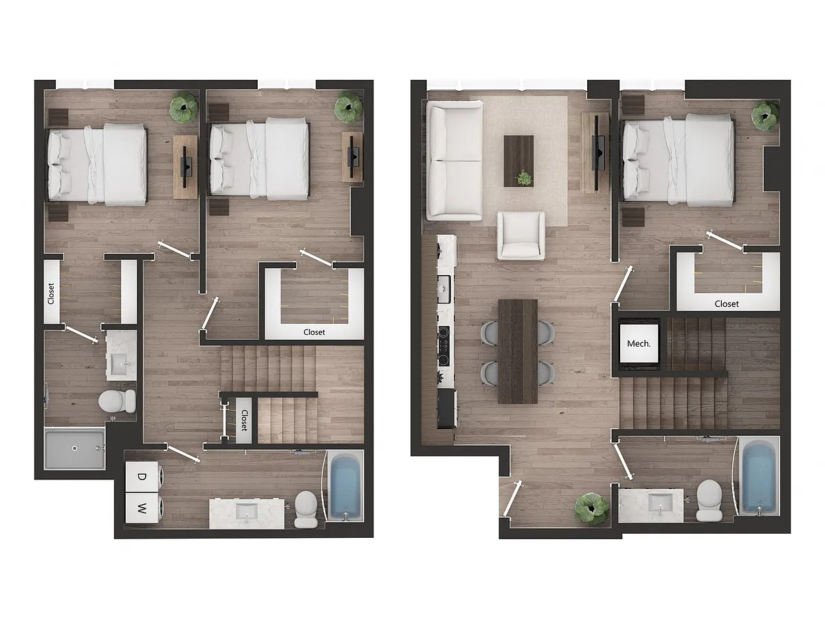 Floor plan 3BDTH3f