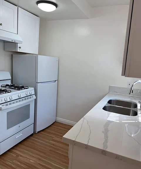 Kitchen Stove, Refrigerator and Sink