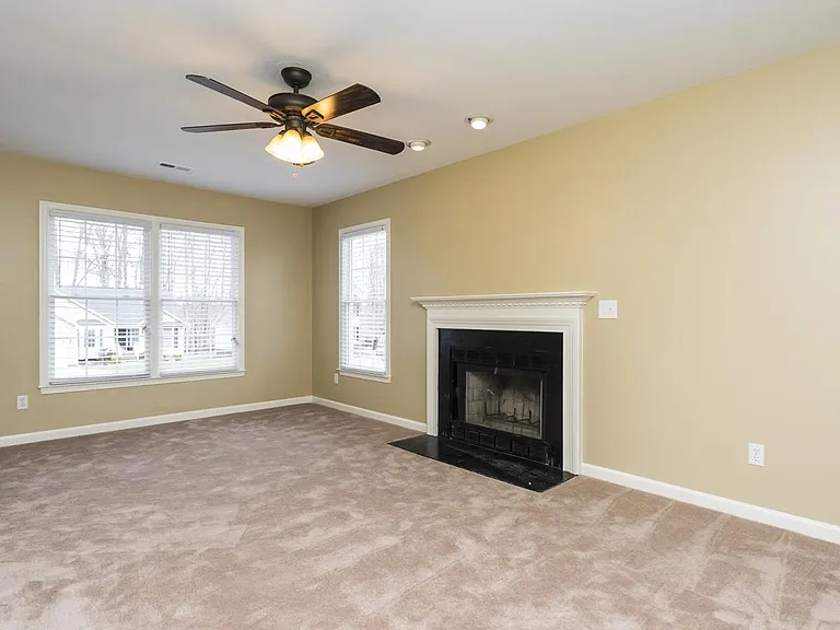 Den with fireplace