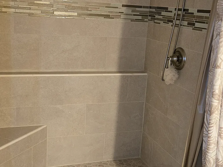 New Large walk-in Shower.