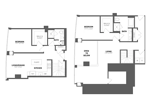 Floor plan 2 Bed 2 Bath Townhome-TH03