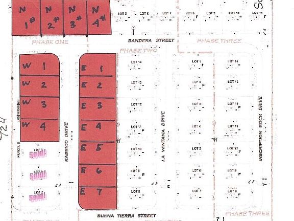 Lots for sale in the development.
