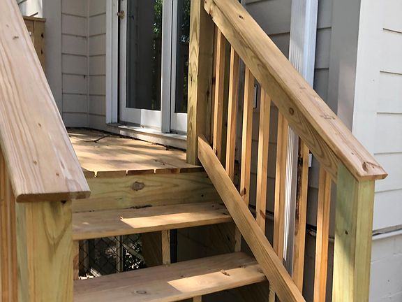 Back steps by Garage