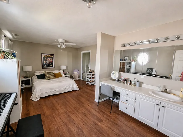 Huge primary suite - literally half of the entire upper level! Huge walk-in closet, new flooring and paint