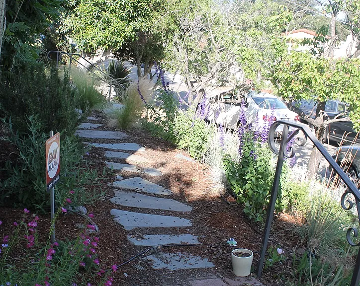 Path across the front yard