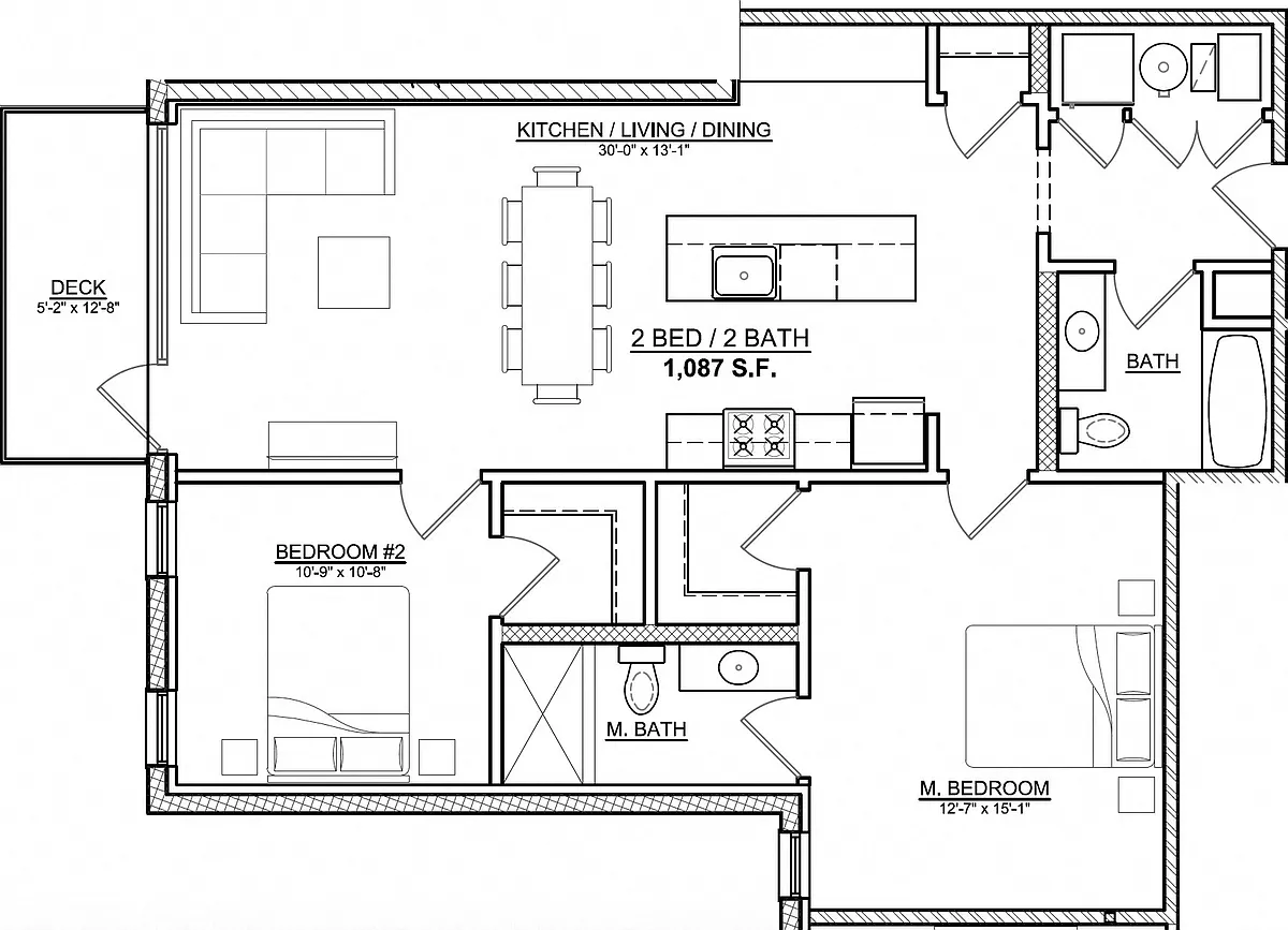 Floor plan 2 Bedroom - 2 Bathroom