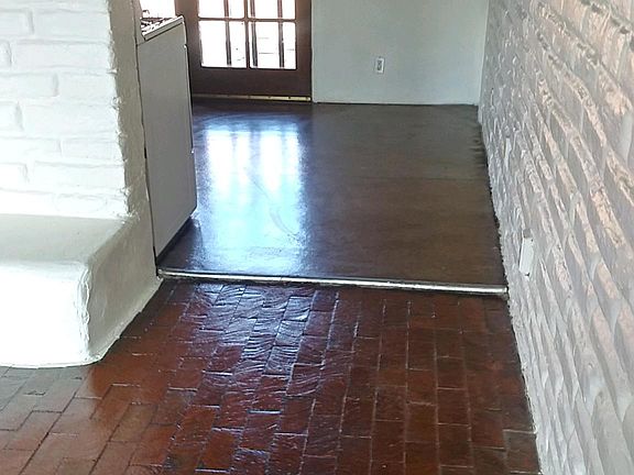 Looking into front door