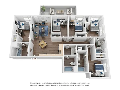 Floor plan Private Bed in a 5 Bed 4 Bath