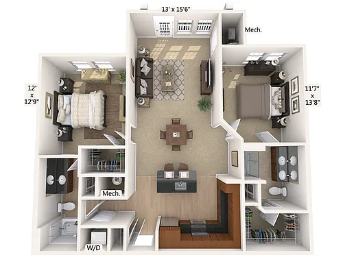 Floor plan B2-1-1042sq