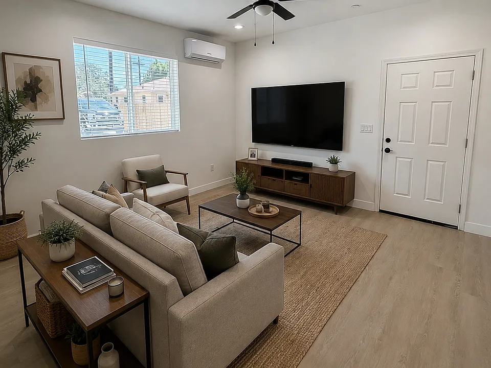 AI-generated to show possible furniture layout.