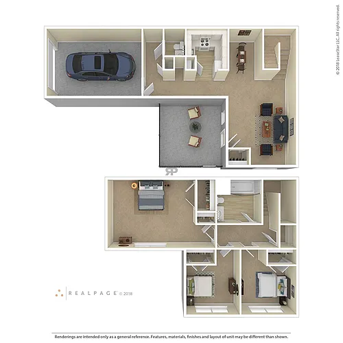 Floor plan 3 Bedroom Townhome