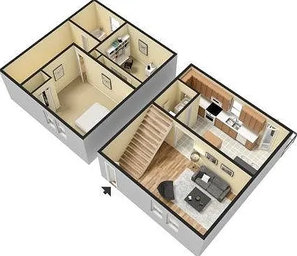 Two Bedroom One and a Half Bath, 1050 Square Feet Two Bedroom One and a Half Bath, 1050 Square Feet