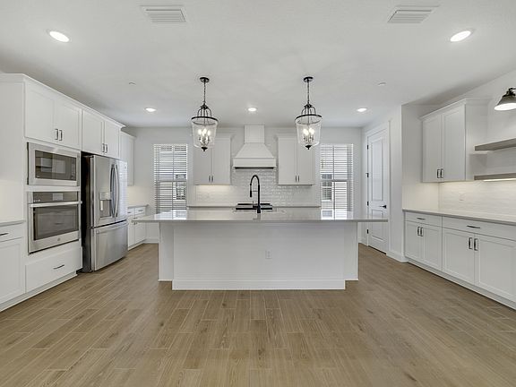 Kitchen with pendant lighting