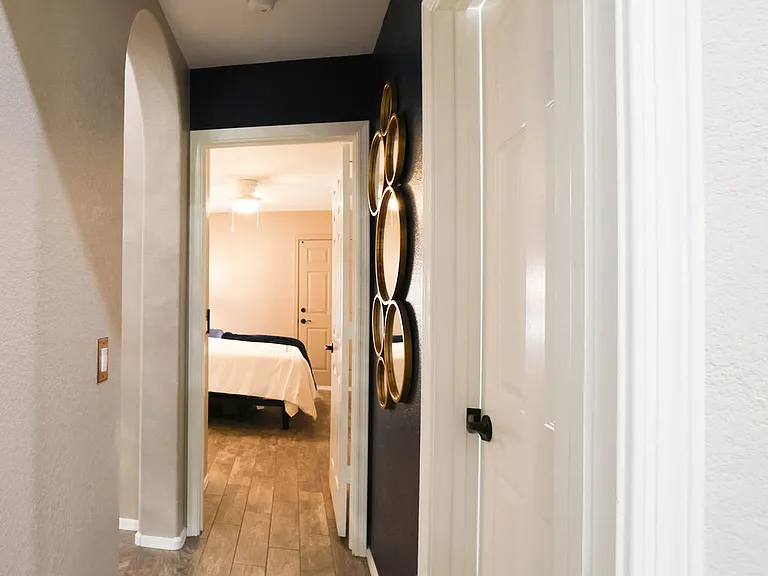 Hall to main bath and second bedroom