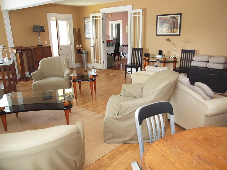 Living room with French door entry to Dinning room