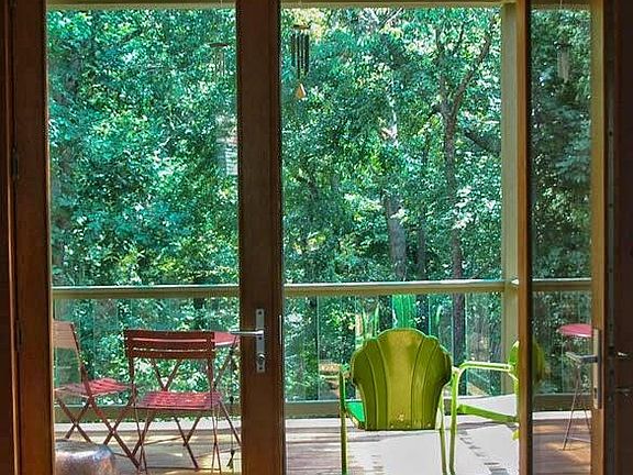 Summer view from the covered deck