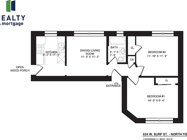 524A West Surf Street North Tier Two Bedroom Floor Plan. 524A West Surf Street North Tier Two Bedroom Floor Plan.
