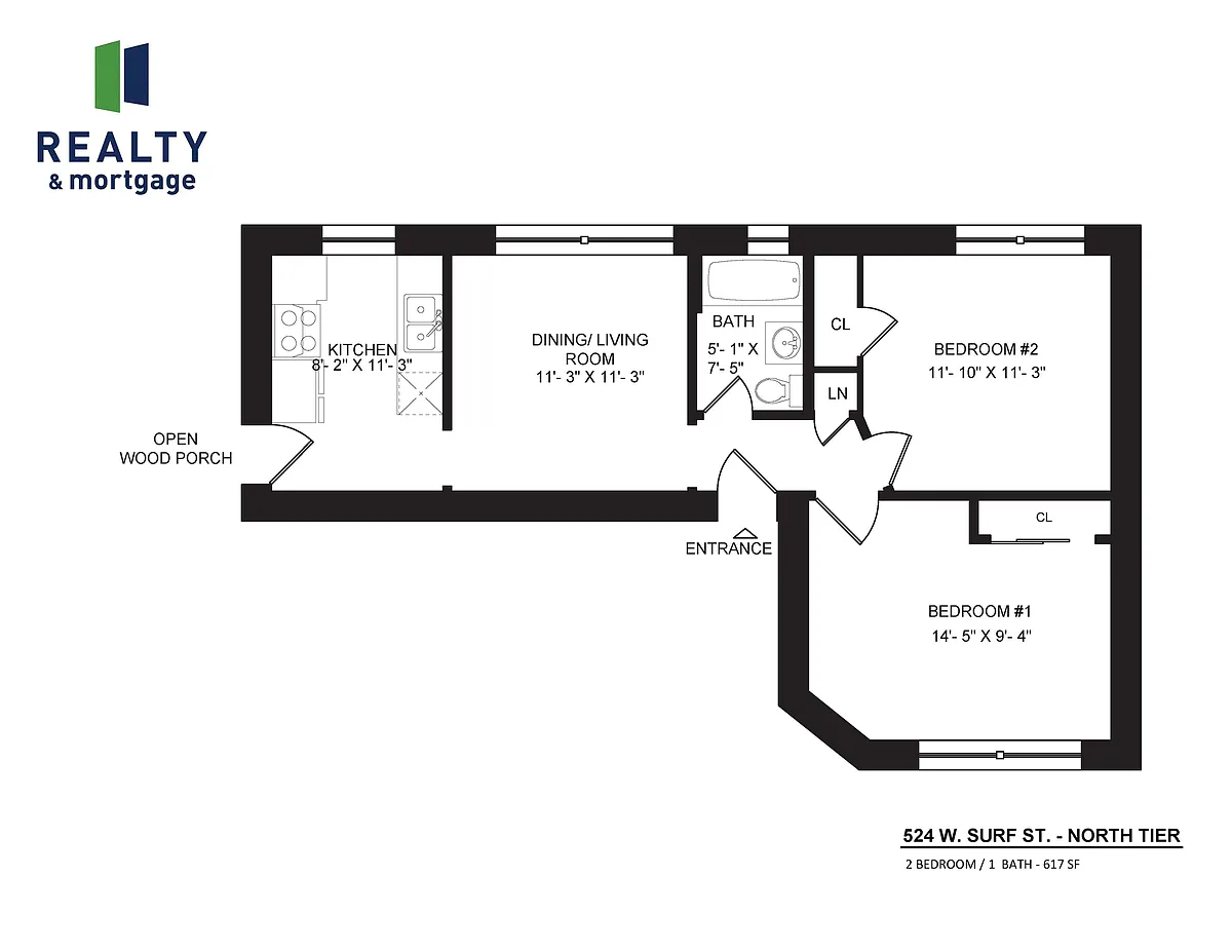 Floor plan Two Bed 524A