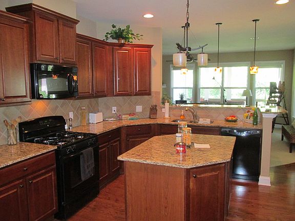 kitchen overlooks family roo