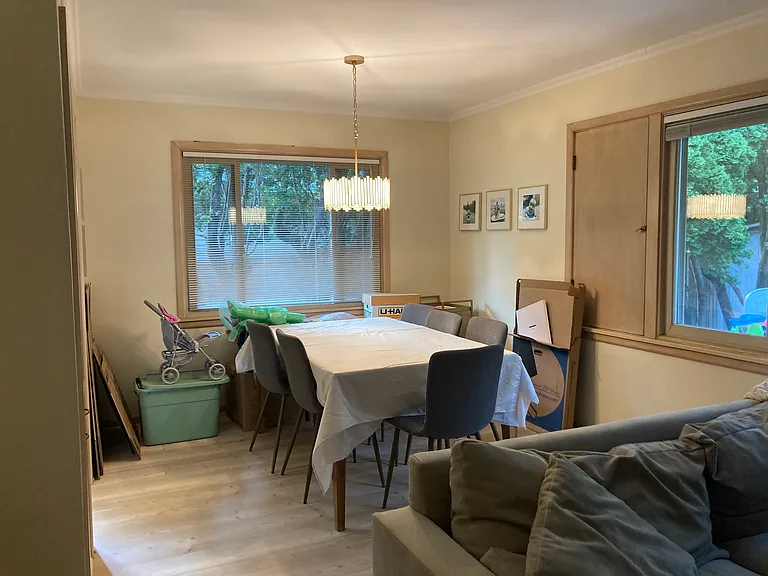 Dining room with built-in