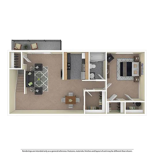 Floor plan Creekside South- 1 Bedroom