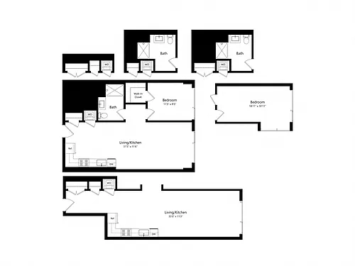 Floor plan 1 Bedroom - 1 Bath | A12