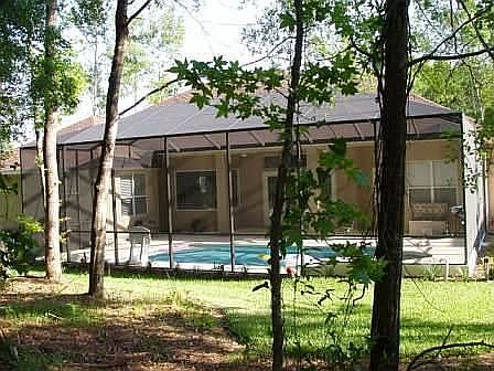 Back view of pool