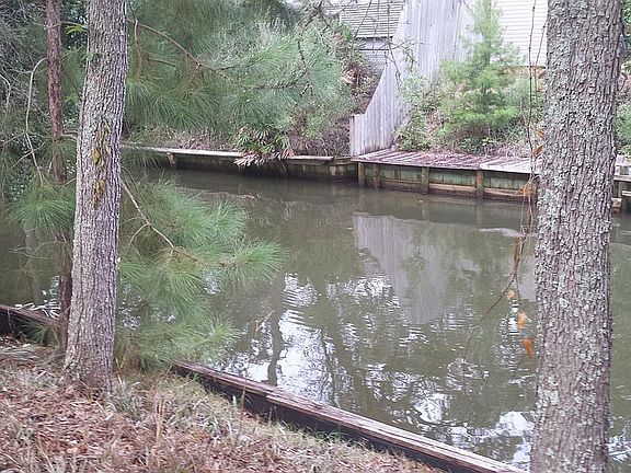 Seawall and dock on canal