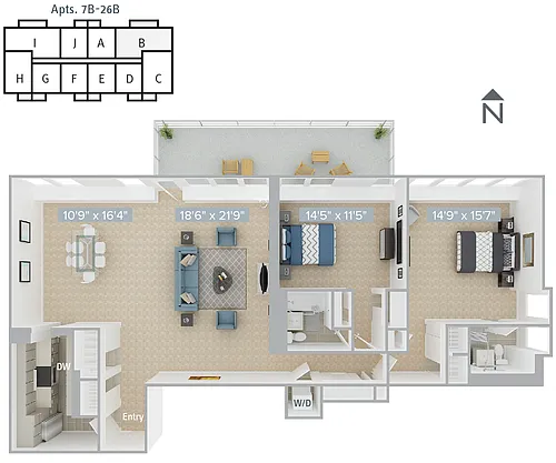 Floor plan Furnished-f-B9-1400SF-7B-26B
