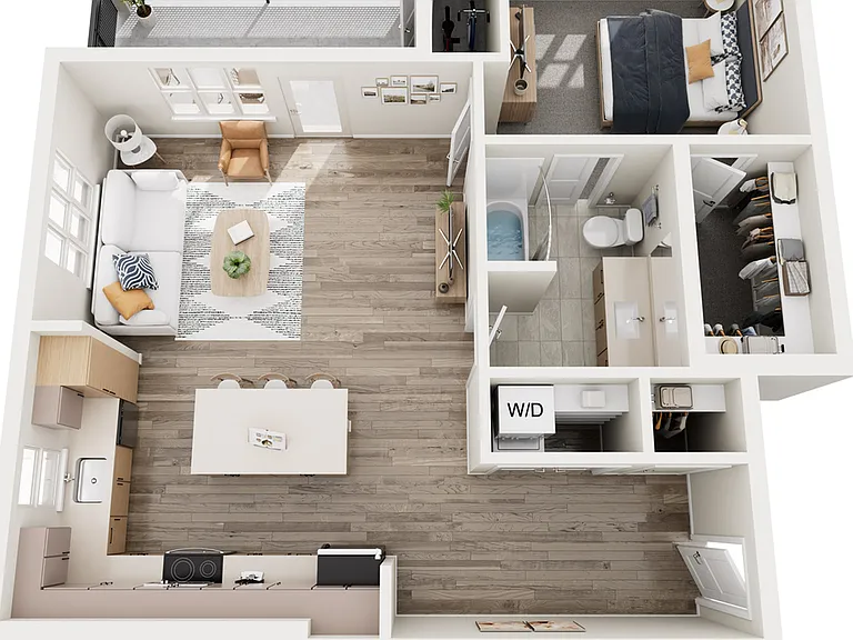 A1 - 1x1 Floorplan A1 - 1x1 Floorplan
