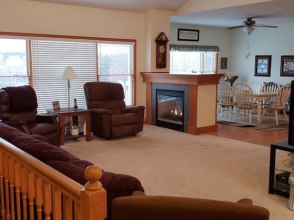 Living room with dining roomview