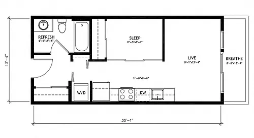 Floor plan Open 1x1 - A1