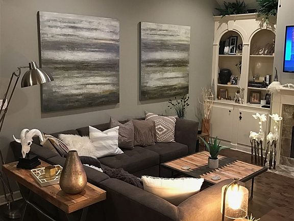 Great Room has custom built-ins and fireplace!