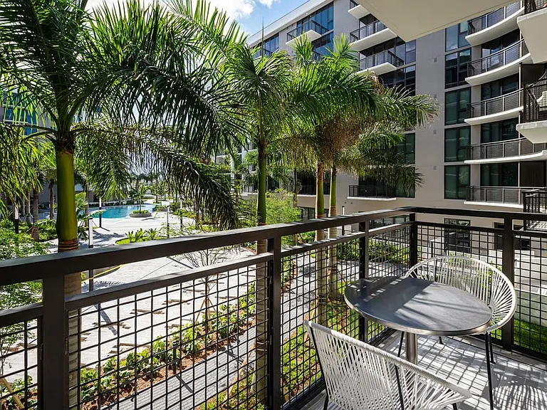 Balcony with courtyard view