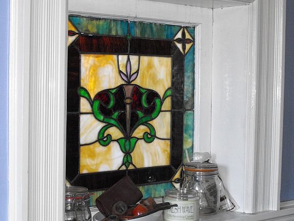 original stained glass in foyer
