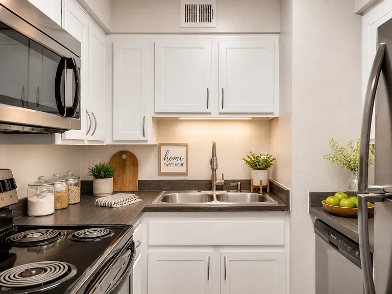 Cozy modern kitchen with warm accents