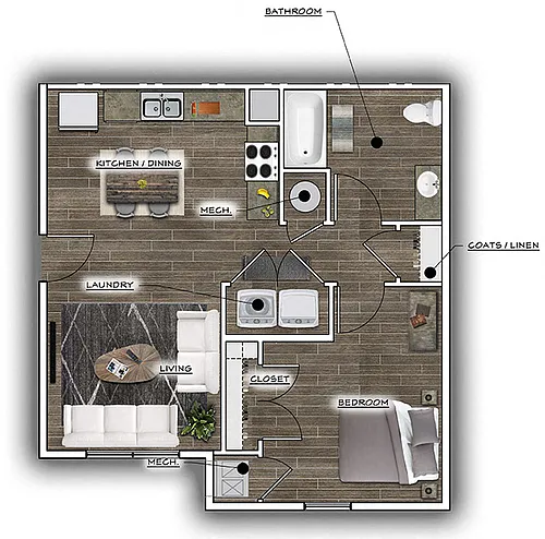 Floor plan 1 Bedroom