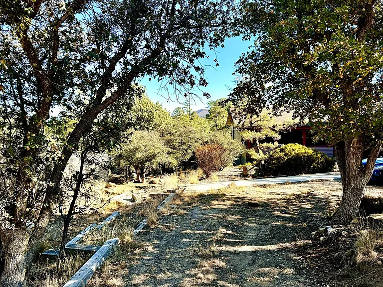 Circle driveway around house with plenty of parking for many cars