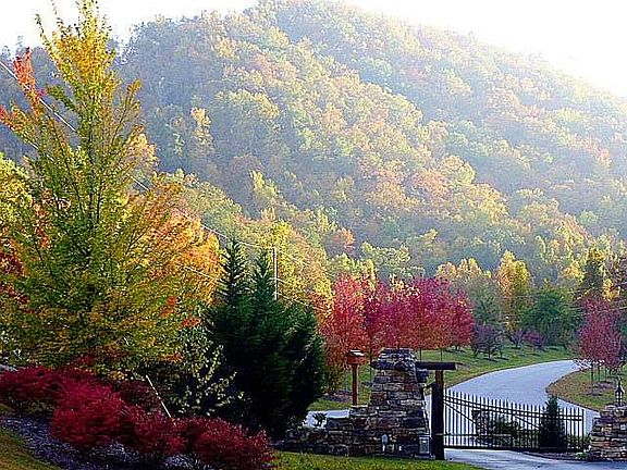 The gated entrance to the neighborhood