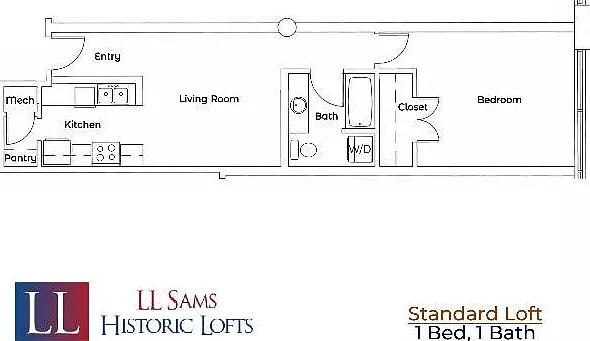Standard 1-1 Floor Plan Standard 1-1 Floor Plan