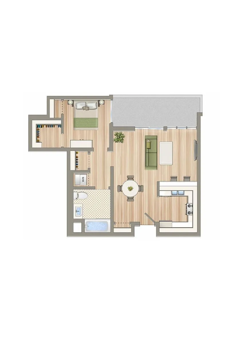 Floor plan 1 Bed/1 Bath