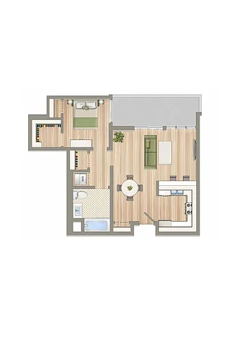 Floor plan 1 Bed/1 Bath