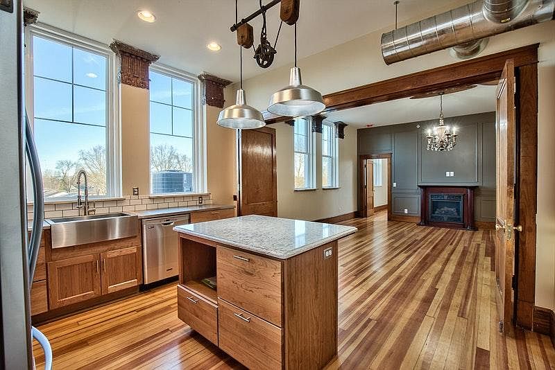 open plan with working parlor doors