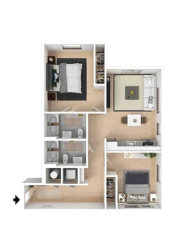 Floor plan 2 Bedroom-A1