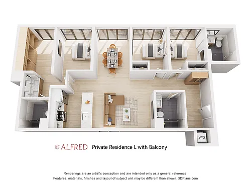 Floor plan Residence L with Balcony