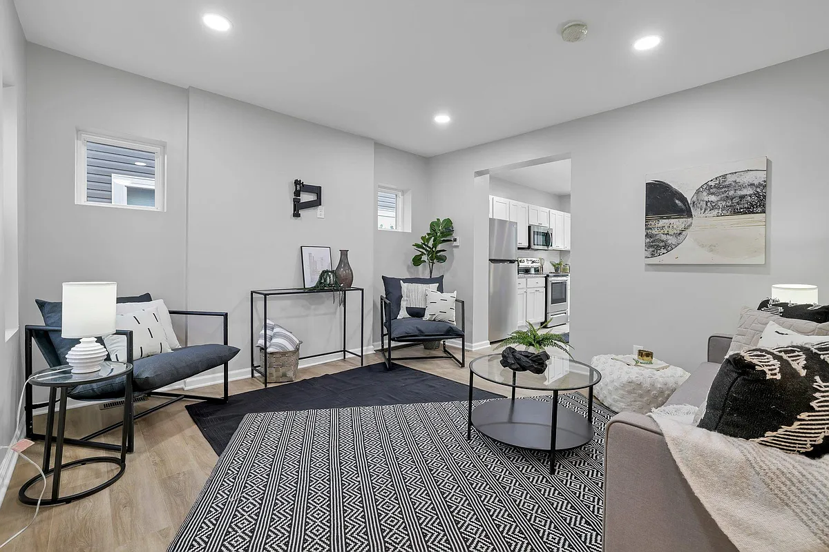 Living room space set up for relaxing - 185 N Harris Ave #185