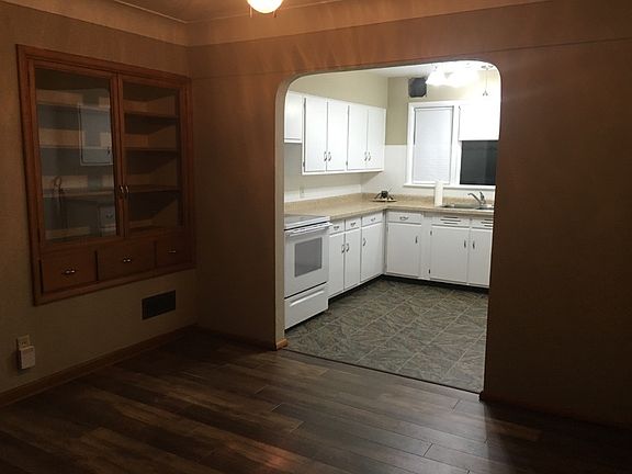 Dining area with built in cabinets
